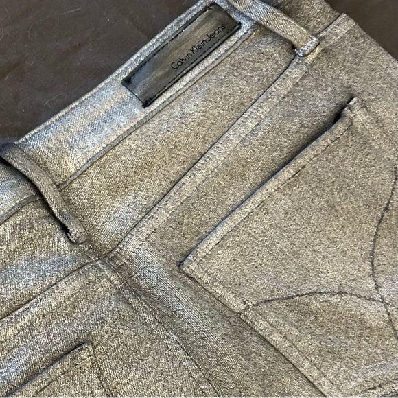 Calvin Klein silver denim leggings jeans, size 12 NWT - Picture 4 of 4